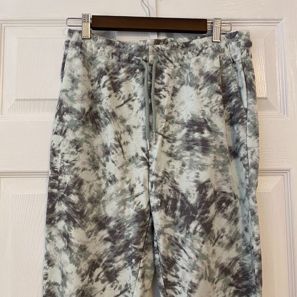 Halston Studios Drawstring Joggers in Aqua Grey Tonal Tie Dye - NWT XS - Picture 5 of 11